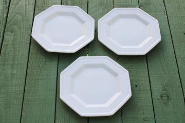 catalog photo of vintage Johnson Bros England Heritage white ironstone china octagonal salad plates 