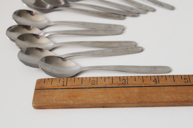 photo of vintage KLM airlines utensils, small coffee spoons, Amefa stainless flatware #2