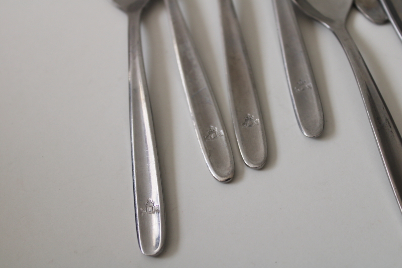 photo of vintage KLM airlines utensils, small coffee spoons, Amefa stainless flatware #4