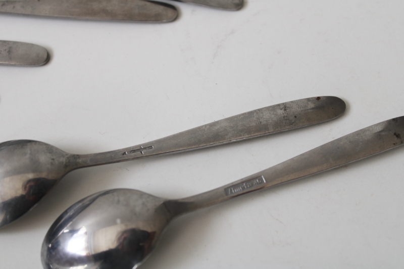 photo of vintage KLM airlines utensils, small coffee spoons, Amefa stainless flatware #5