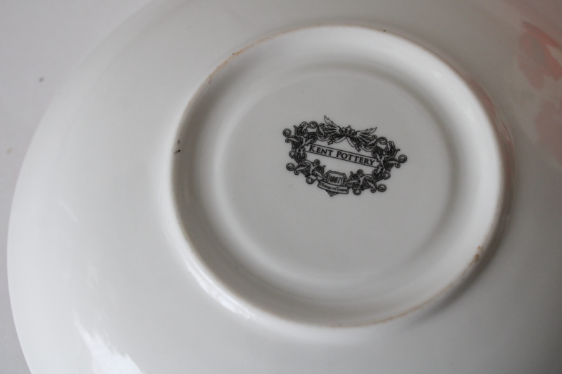 photo of vintage Kent Pottery large tea cup & saucer, red poppies floral china #4