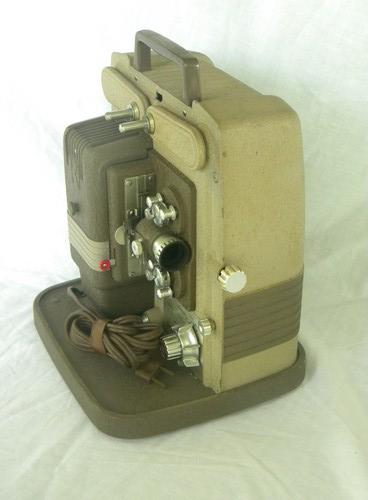 photo of vintage Keystone K-100 8mm movie film projector w/case, mid century deco #2