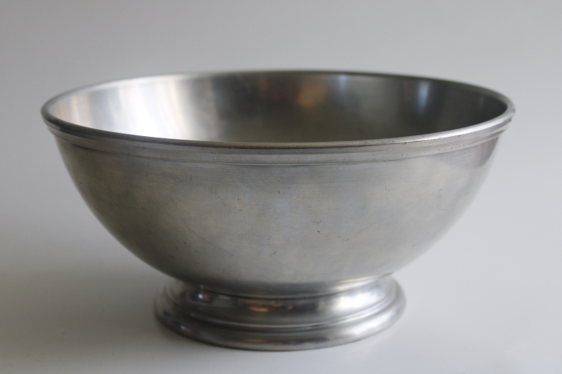 photo of vintage Kirk Stieff pewter, large footed bowl Colonial Williamsburg antique reproduction  #1