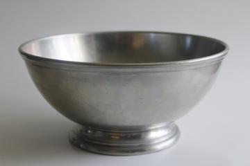 vintage Kirk Stieff pewter, large footed bowl Colonial Williamsburg antique reproduction 