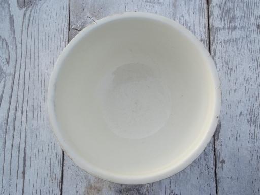 photo of vintage Kitchen Kraft pottery mixing bowl, shabby cottage floral print #2