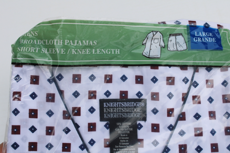 photo of vintage Kmart Knightsbridge L men's cotton blend summer pajamas shirt & shorts new in package  #2