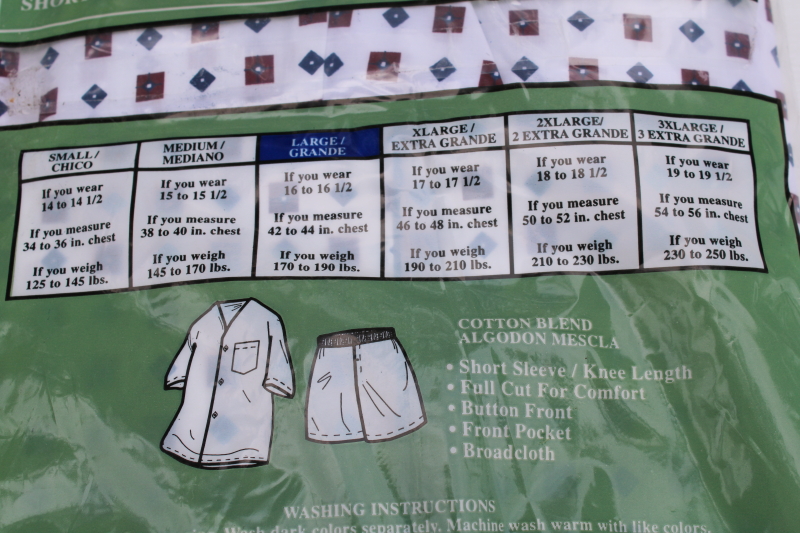 photo of vintage Kmart Knightsbridge L men's cotton blend summer pajamas shirt & shorts new in package  #3