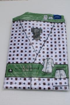 catalog photo of vintage Kmart Knightsbridge L men's cotton blend summer pajamas shirt & shorts new in package 