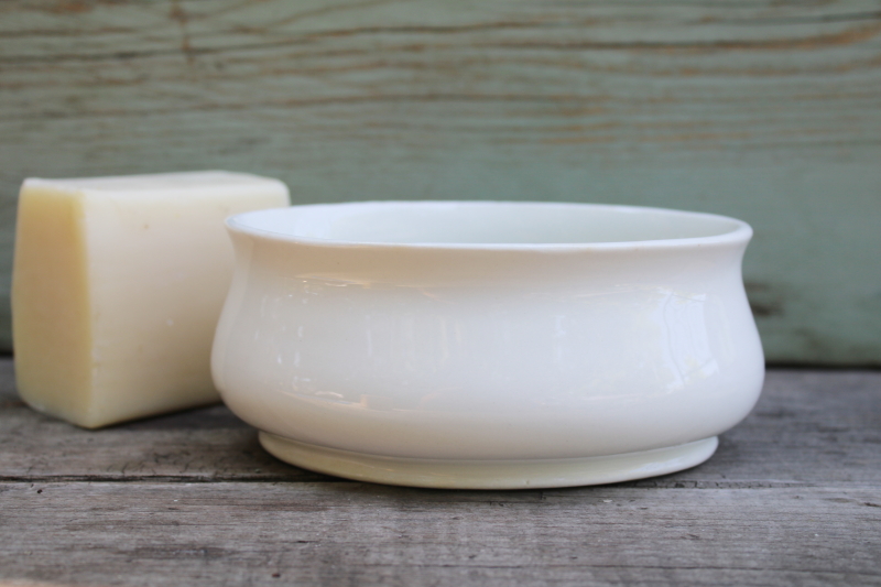 photo of vintage Knowles china soap dish, rare plain white deep bowl graceful flared oval shape  #1
