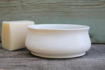 catalog photo of vintage Knowles china soap dish, rare plain white deep bowl graceful flared oval shape 