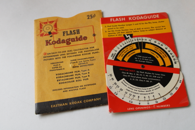photo of vintage Kodaguide Kodak paper wheel photography guides for camera Snapshot and Flash  #2