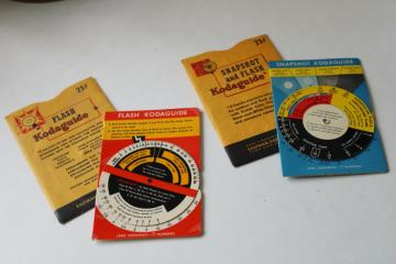 vintage Kodaguide Kodak paper wheel photography guides for camera Snapshot and Flash 