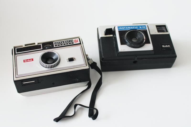 photo of vintage Kodak cameras, non-working instamatics for retro decor, photo props #2