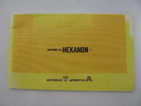 photo of vintage Konica Hexanon camera lens advertising catalog #1