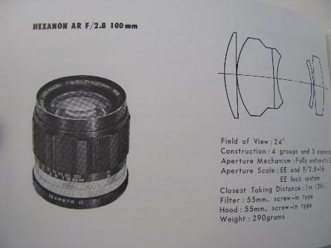 photo of vintage Konica Hexanon camera lens advertising catalog #3