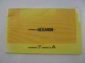 catalog photo of vintage Konica Hexanon camera lens advertising catalog