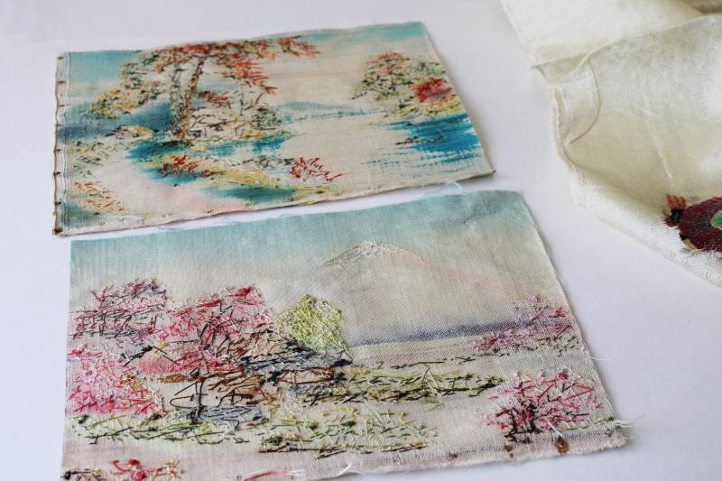 photo of vintage Korea hand embroidered silk embroidery picture panels landscape scenes #10