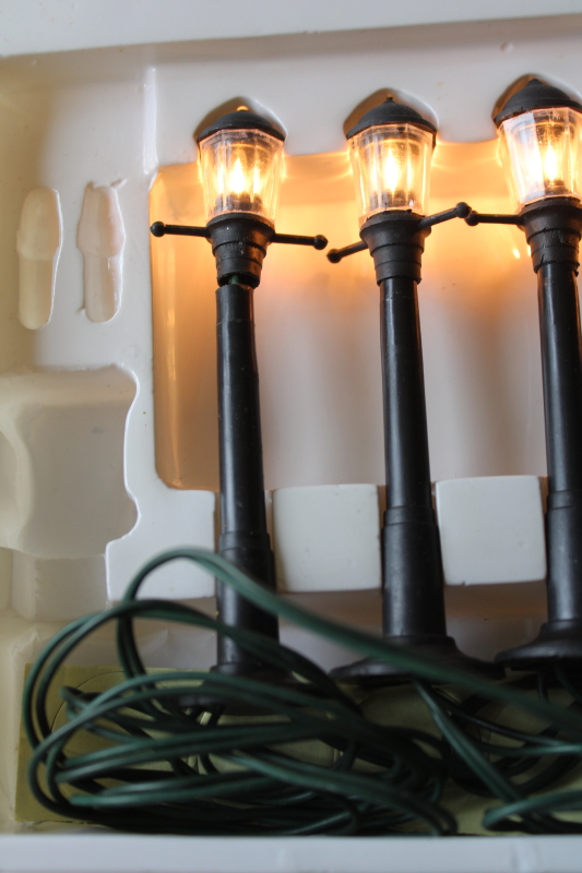 photo of vintage Kurt Adler Christmas lights, mini light string of street lamps, lamp posts for a Christmas village  #2