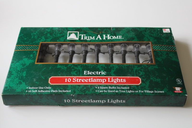 photo of vintage Kurt Adler Christmas lights, mini light string of street lamps, lamp posts for a Christmas village  #5