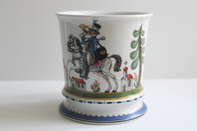 photo of vintage Kurt Hammer beer stein, large porcelain mug German folk art scene  #2