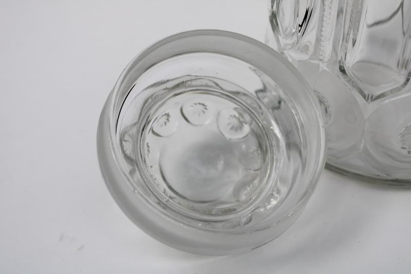 photo of vintage LE Smith moon and stars clear glass kitchen canister, sugar jar #4