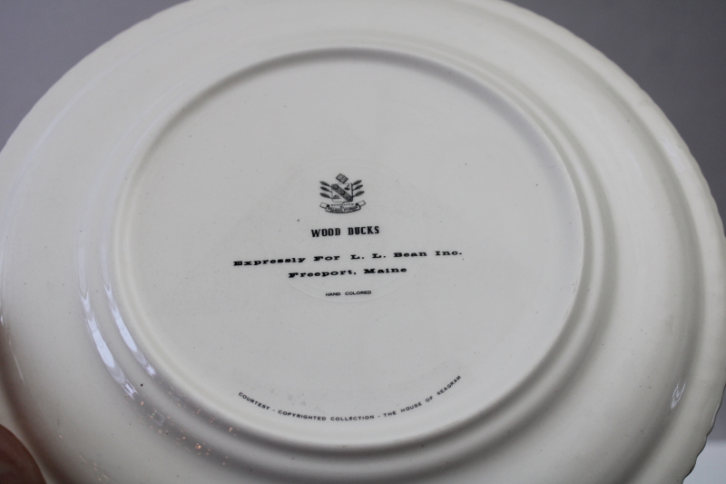 photo of vintage LL Bean Delano Studios wildlife print dinner plates, game birds, fish, deer  #2