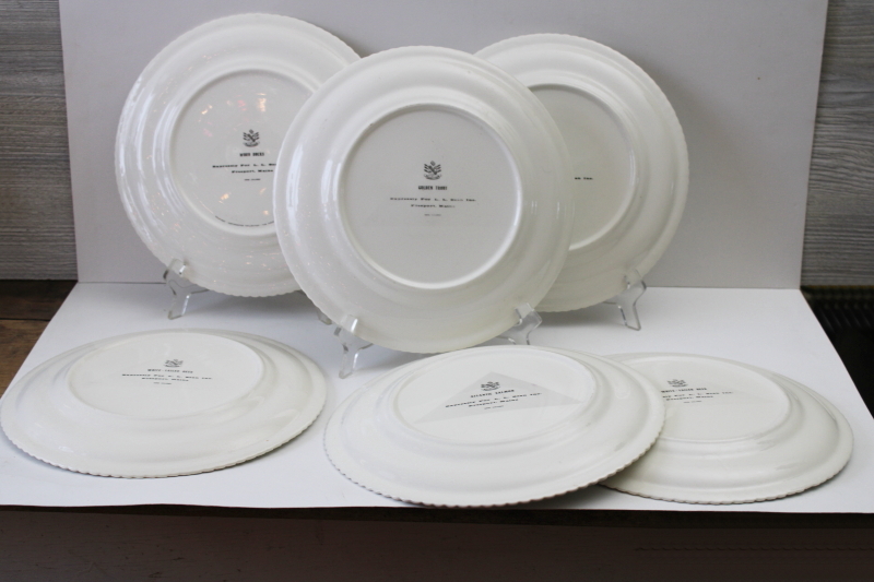 photo of vintage LL Bean Delano Studios wildlife print dinner plates, game birds, fish, deer  #3