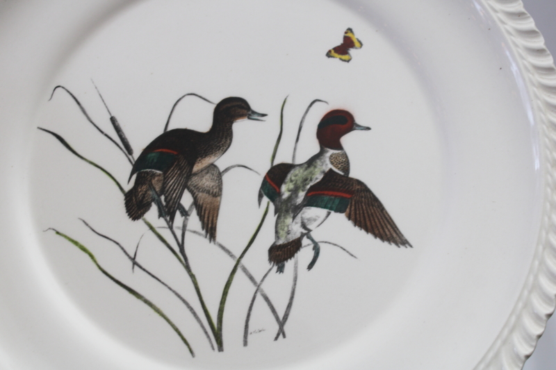 photo of vintage LL Bean Delano Studios wildlife print dinner plates, game birds, fish, deer  #10