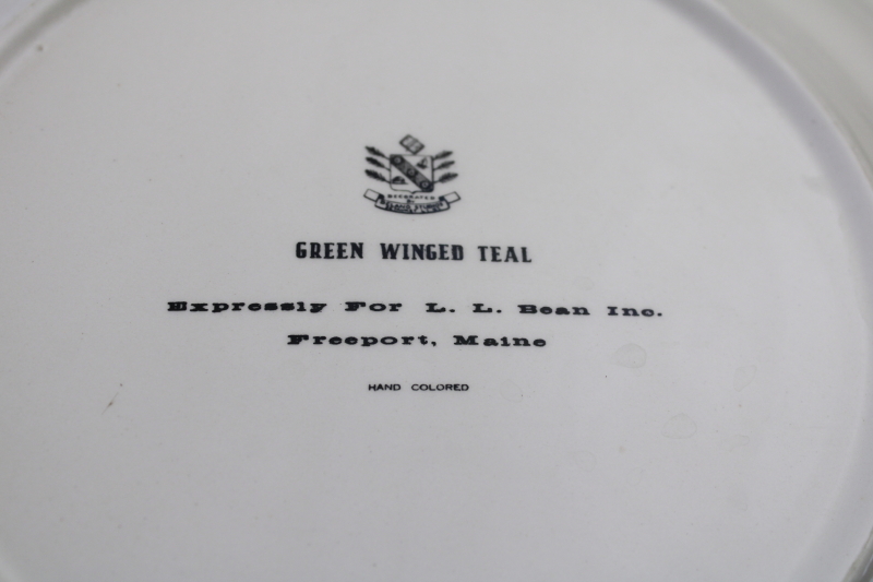 photo of vintage LL Bean Delano Studios wildlife print dinner plates, game birds, fish, deer  #11