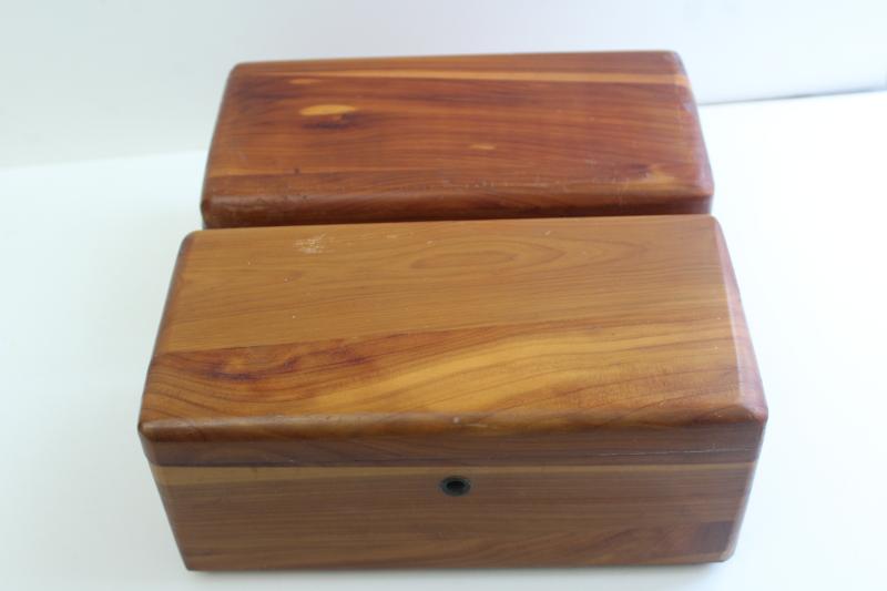 photo of vintage Lane mini cedar chest boxes, wood keepsake boxes without keys #5