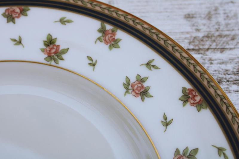 photo of vintage Lauren tiny floral pattern Royal Doulton New Romance china salad plates new w/ store label #3