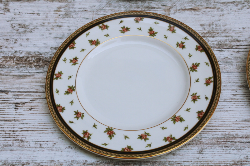 photo of vintage Lauren tiny floral pattern Royal Doulton New Romance china salad plates new w/ store label #4