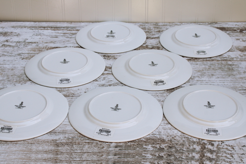 photo of vintage Lauren tiny floral pattern Royal Doulton New Romance china salad plates new w/ store label #6