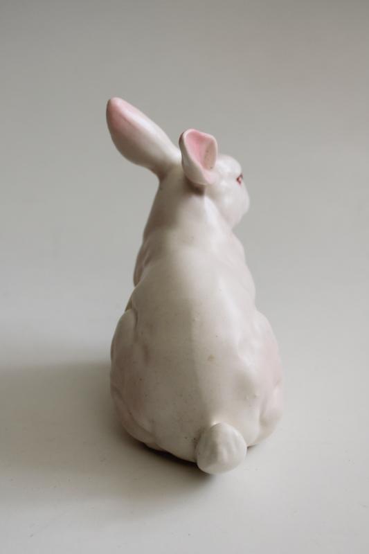photo of vintage Lefton Japan china bunny figurine, hand painted ceramic white rabbit #4