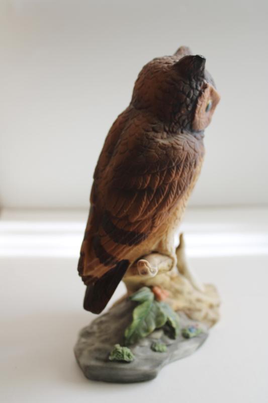 photo of vintage Lefton Japan china owls figurine, great horned owl pair birds on a branch #4