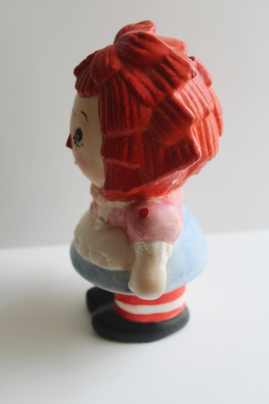 photo of vintage Lefton Japan hand painted ceramic Raggedy Ann doll coin bank  #4