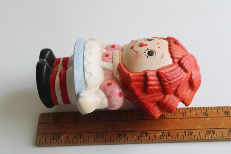 photo of vintage Lefton Japan hand painted ceramic Raggedy Ann doll coin bank  #6