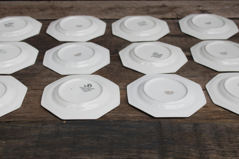 photo of vintage Lemon Tree pattern Johnson Bros ironstone china bread & butter plates set of 12 #8