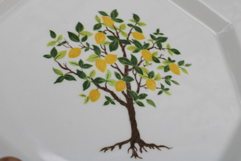 photo of vintage Lemon Tree pattern Johnson Bros ironstone china dinner plates set of 6  #6