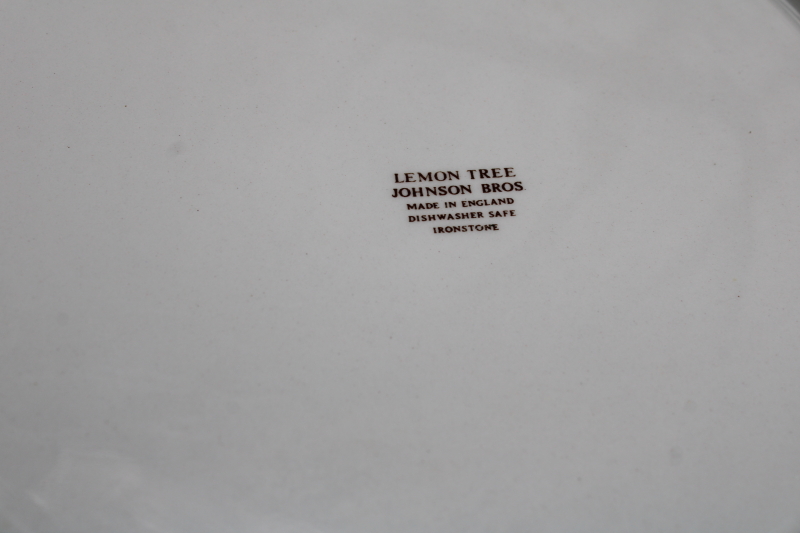 photo of vintage Lemon Tree pattern Johnson Bros ironstone china dinner plates set of 6  #7