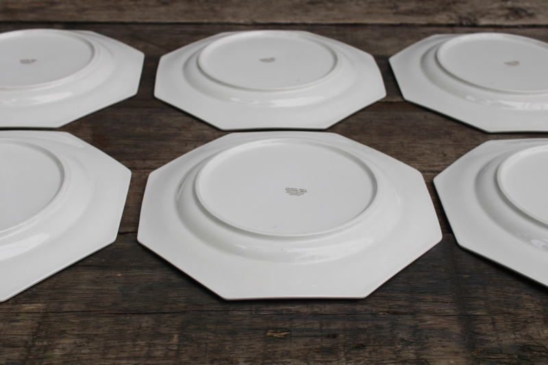photo of vintage Lemon Tree pattern Johnson Bros ironstone china dinner plates set of 6  #8