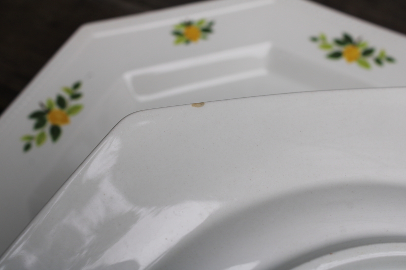 photo of vintage Lemon Tree pattern Johnson Bros ironstone china dinner plates set of 6  #9