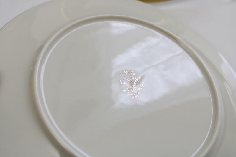 photo of vintage Lenox Eternal bread & butter plates, ivory china plain gold bands #8