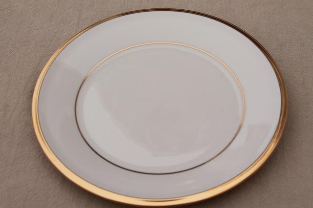 photo of vintage Lenox Eternal gold band ivory china bread & butter plates, mint condition #3