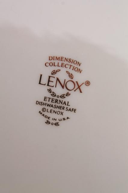 photo of vintage Lenox Eternal gold band ivory china bread & butter plates, mint condition #7