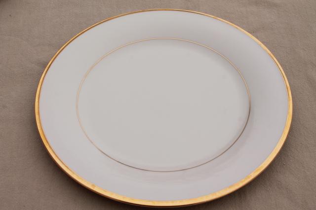 photo of vintage Lenox Eternal gold band ivory china dinner plates, mint condition #3