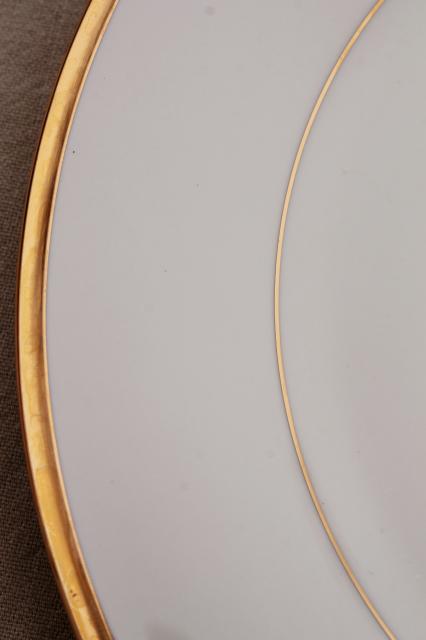 photo of vintage Lenox Eternal gold band ivory china dinner plates, mint condition #4