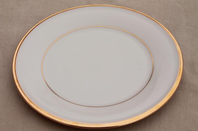 photo of vintage Lenox Eternal gold band ivory china salad plates, mint condition #3