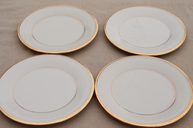 photo of vintage Lenox Eternal gold band ivory china salad plates, mint condition #5