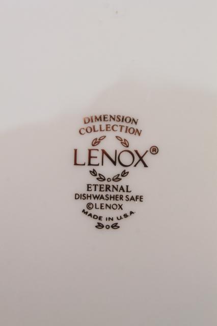 photo of vintage Lenox Eternal gold band ivory china salad plates, mint condition #7